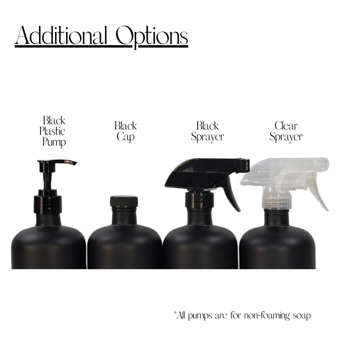 Black Matte Glass Dispenser - Apothecary Collection Custom Label product detail