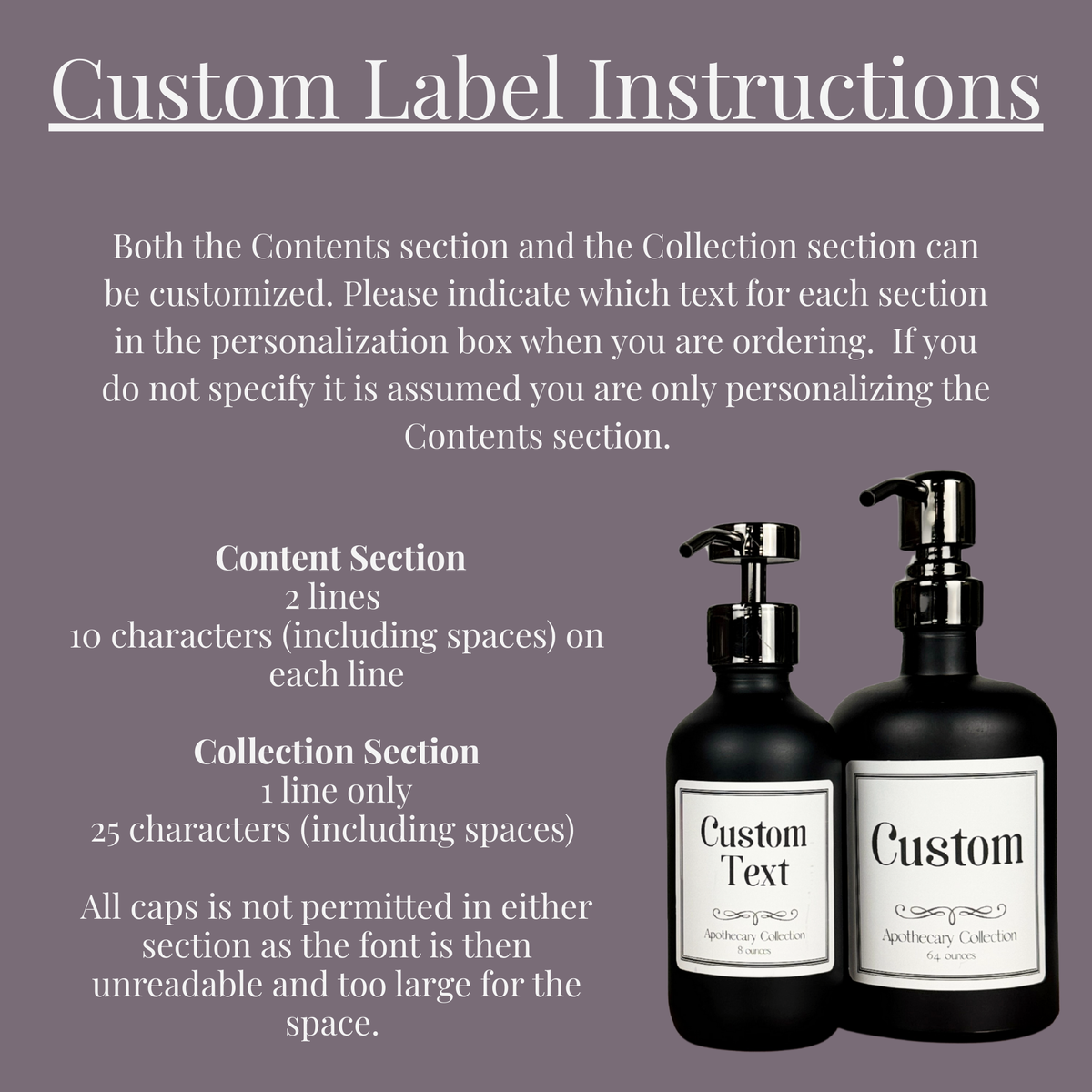 Black Matte Glass Dispenser - Apothecary Collection Custom Label product detail