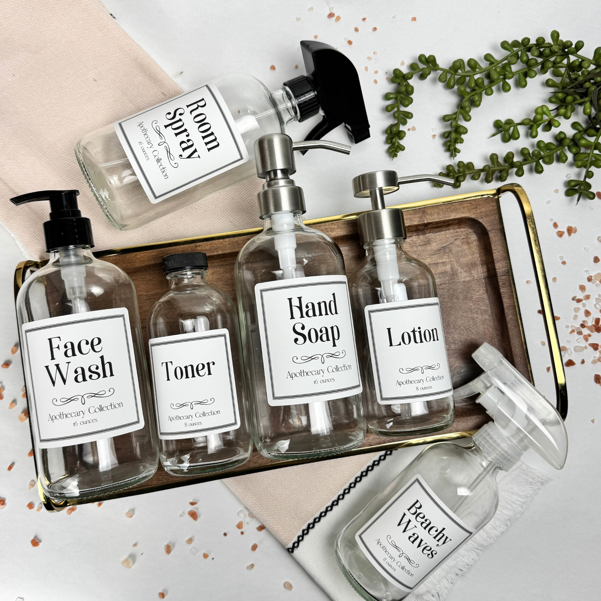 Clear Glass Dispenser - Apothecary Collection Custom Label product detail