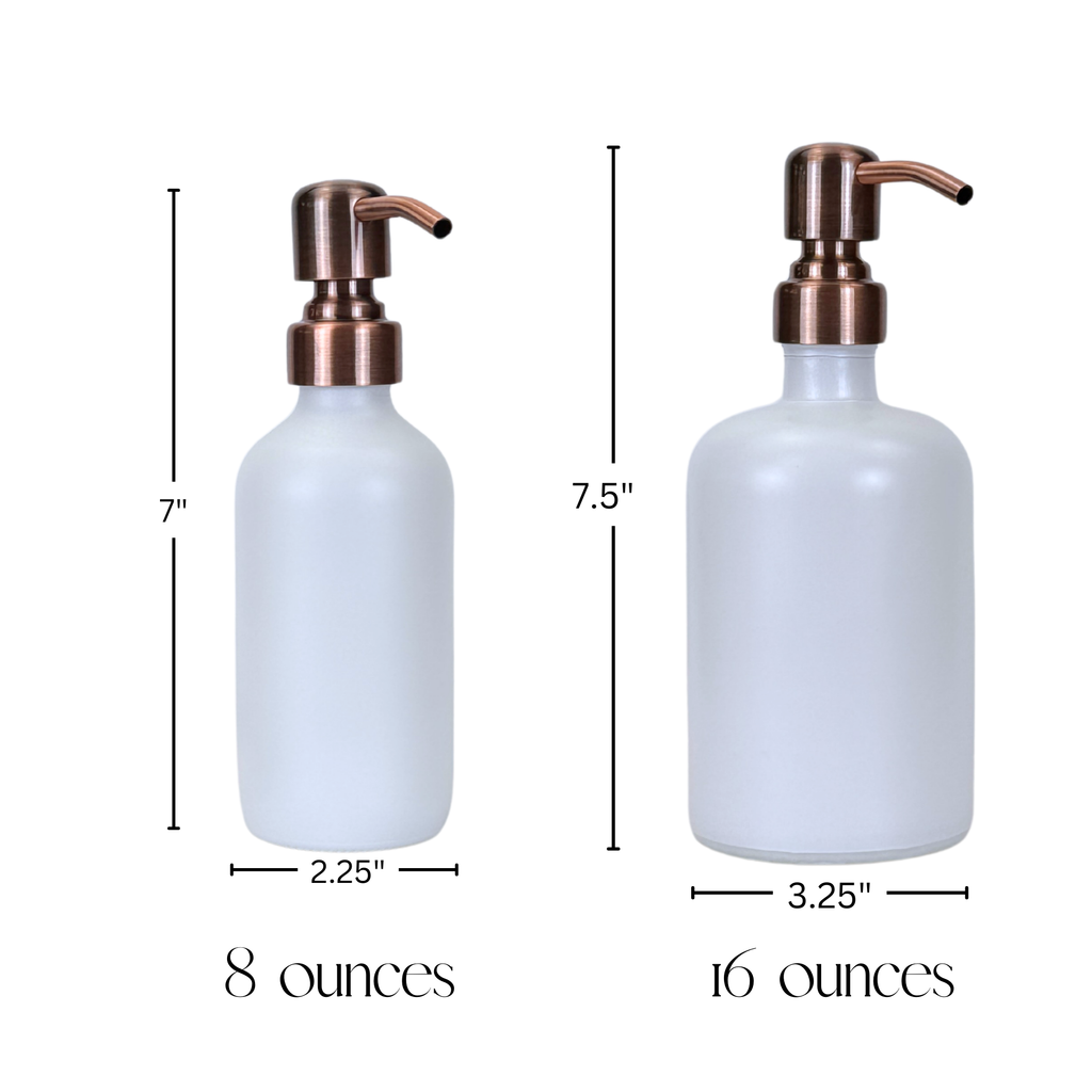 White Matte Glass Hand Soap and Dish Soap Dispenser - Signature Collection product detail