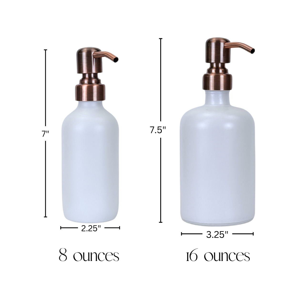 White Matte Glass Hand Soap and Dish Soap Dispenser - Signature Collection product detail