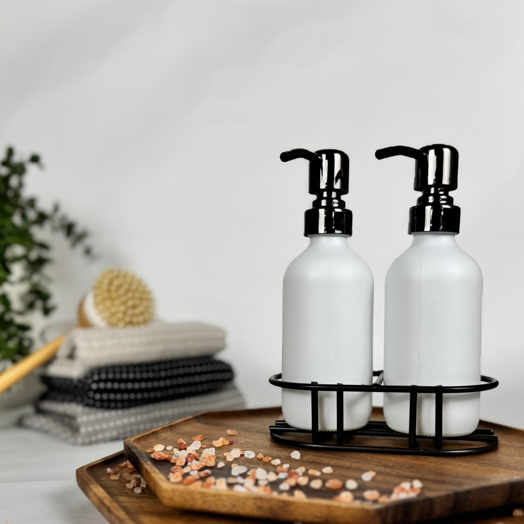 White Matte Glass Hand Soap and Dish Soap Set - Signature Collection product detail