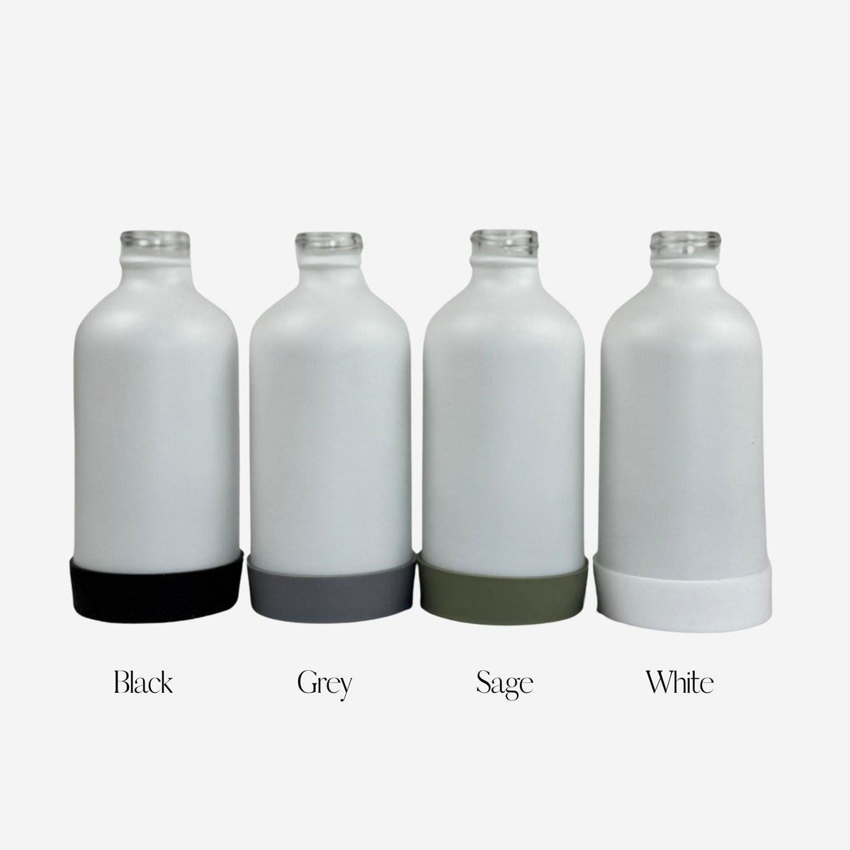 White Matte Glass Dispenser with Silicone Sleeve product detail