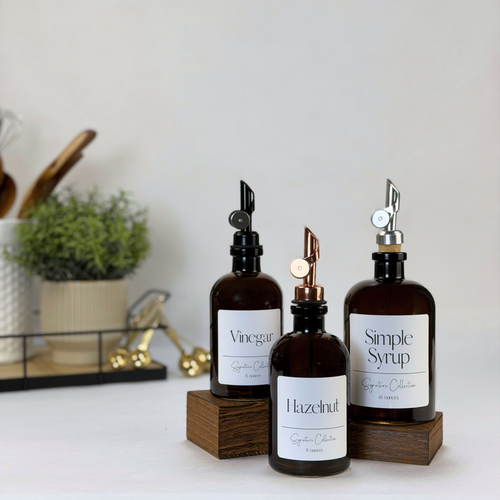 Amber Apothecary Glass Bottle - Signature Collection Custom Label product detail