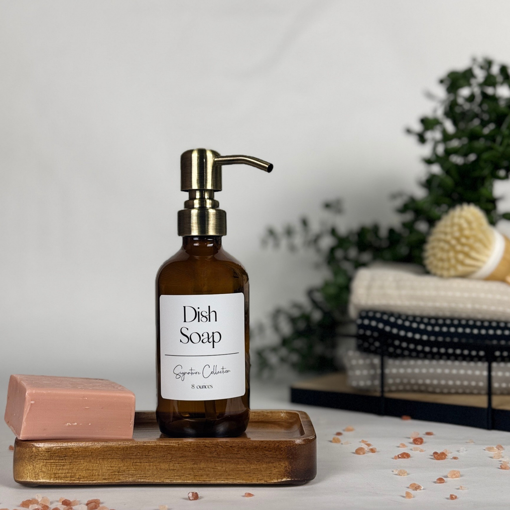 Amber Glass Hand Soap and Dish Soap Set - Signature Collection product detail