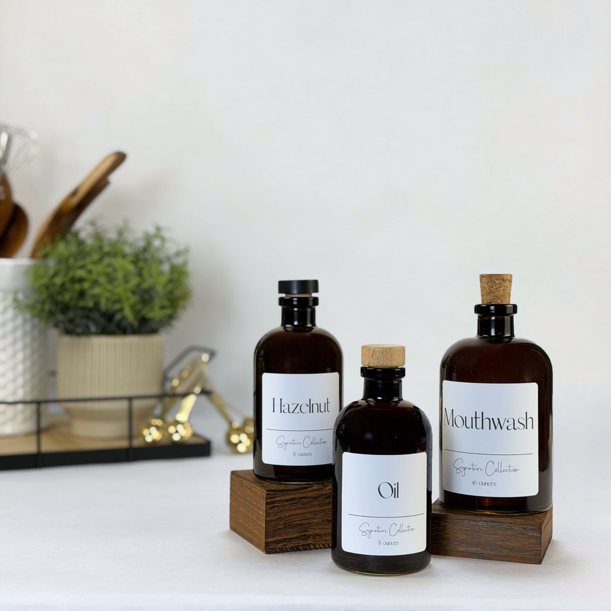 Amber Apothecary Glass Bottle - Signature Collection Custom Label product detail