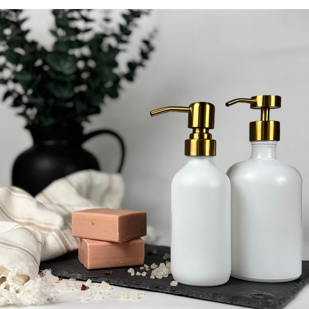 White Matte Glass Dispenser product detail