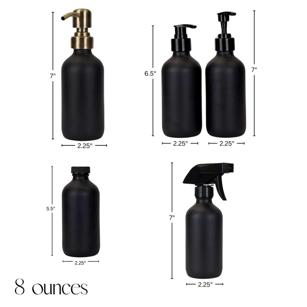 Black Matte Glass Dispenser - Signature Collection Custom Label product detail