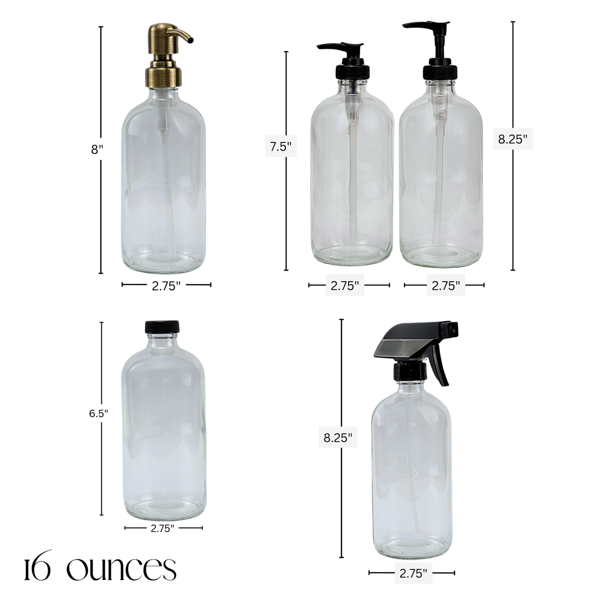 Clear Glass Dispenser - Apothecary Collection Custom Label product detail