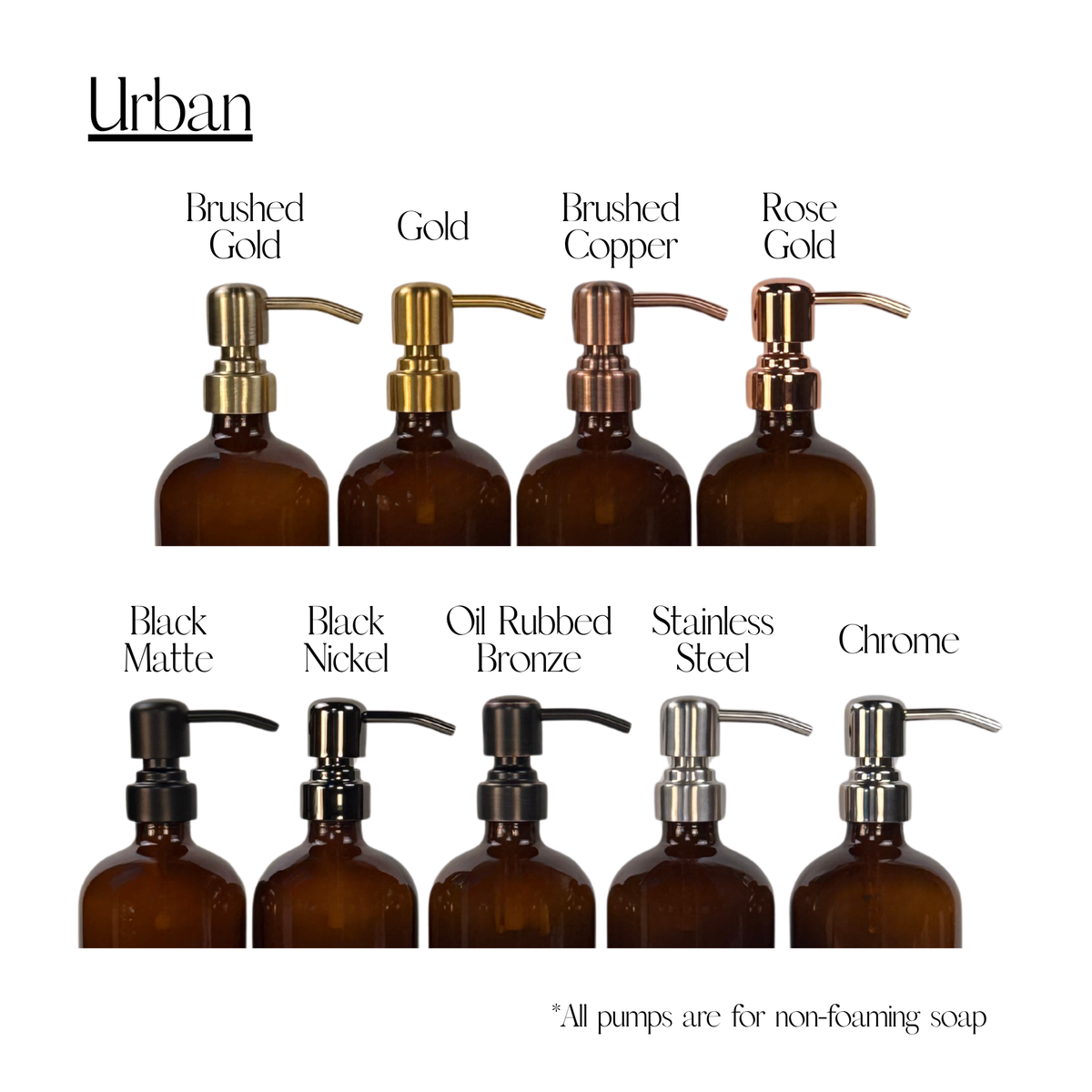 Amber Glass Hand Soap and Dish Soap Set - Signature Collection product detail