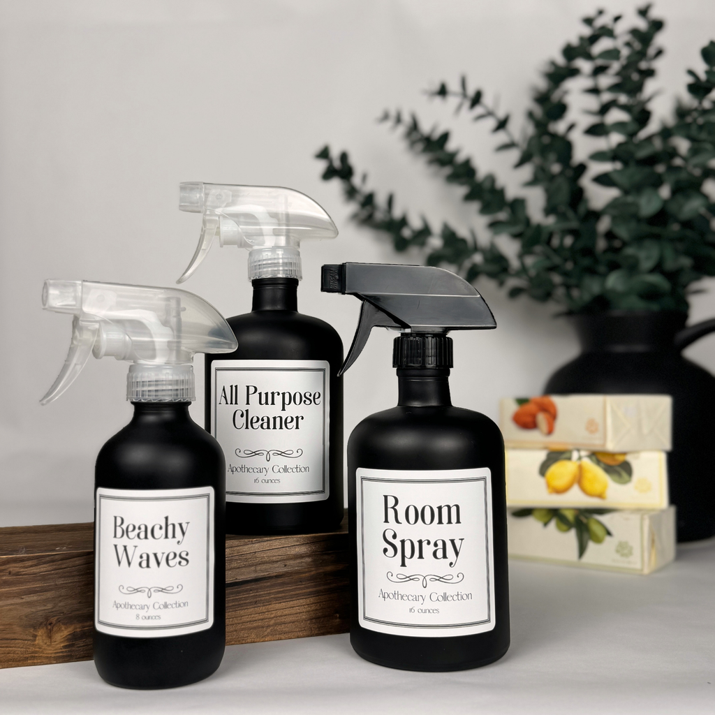 Black Matte Glass Dispenser - Apothecary Collection Custom Label product detail