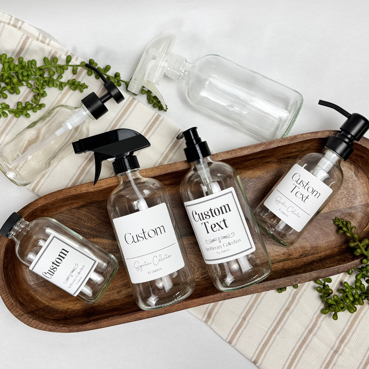Clear Glass Dispenser - Signature Collection Custom Label product detail