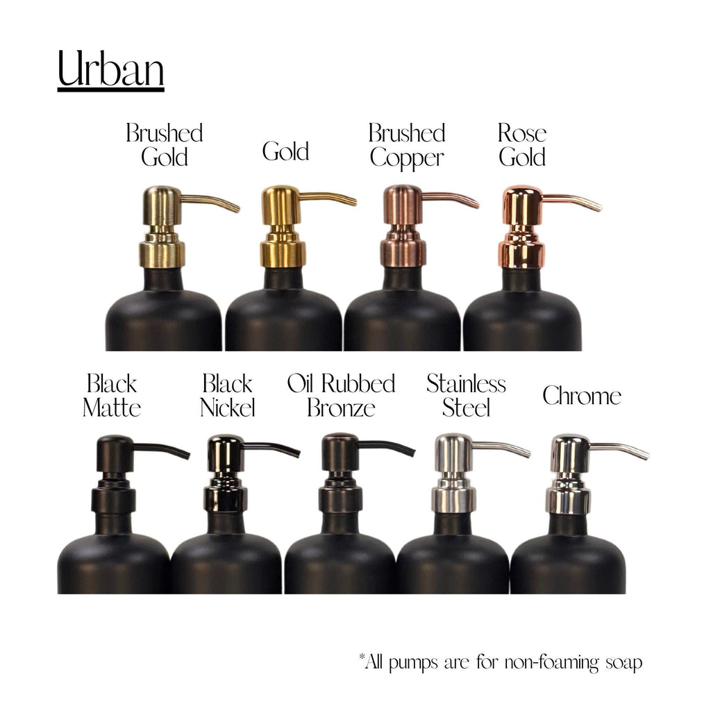 Black Matte Glass Dispenser with Silicone Sleeve - Apothecary Collection Custom Label product detail