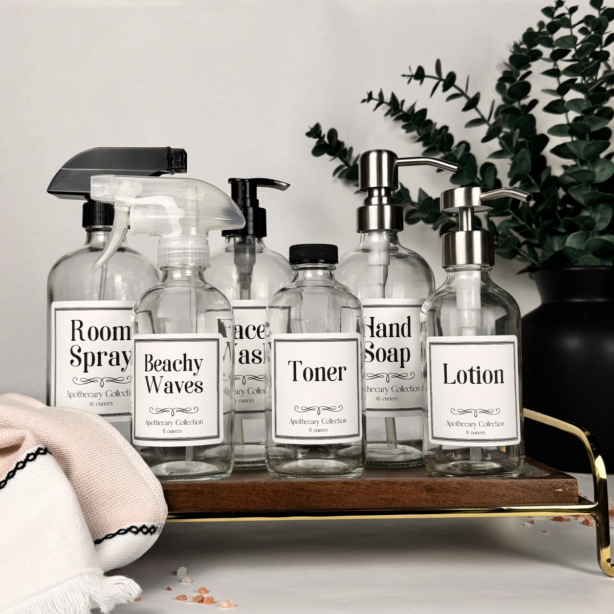 Clear Glass Dispenser - Apothecary Collection Custom Label product detail