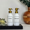 White Matte Glass Dispenser with Silicone Sleeve - Apothecary Collection Custom Label product detail