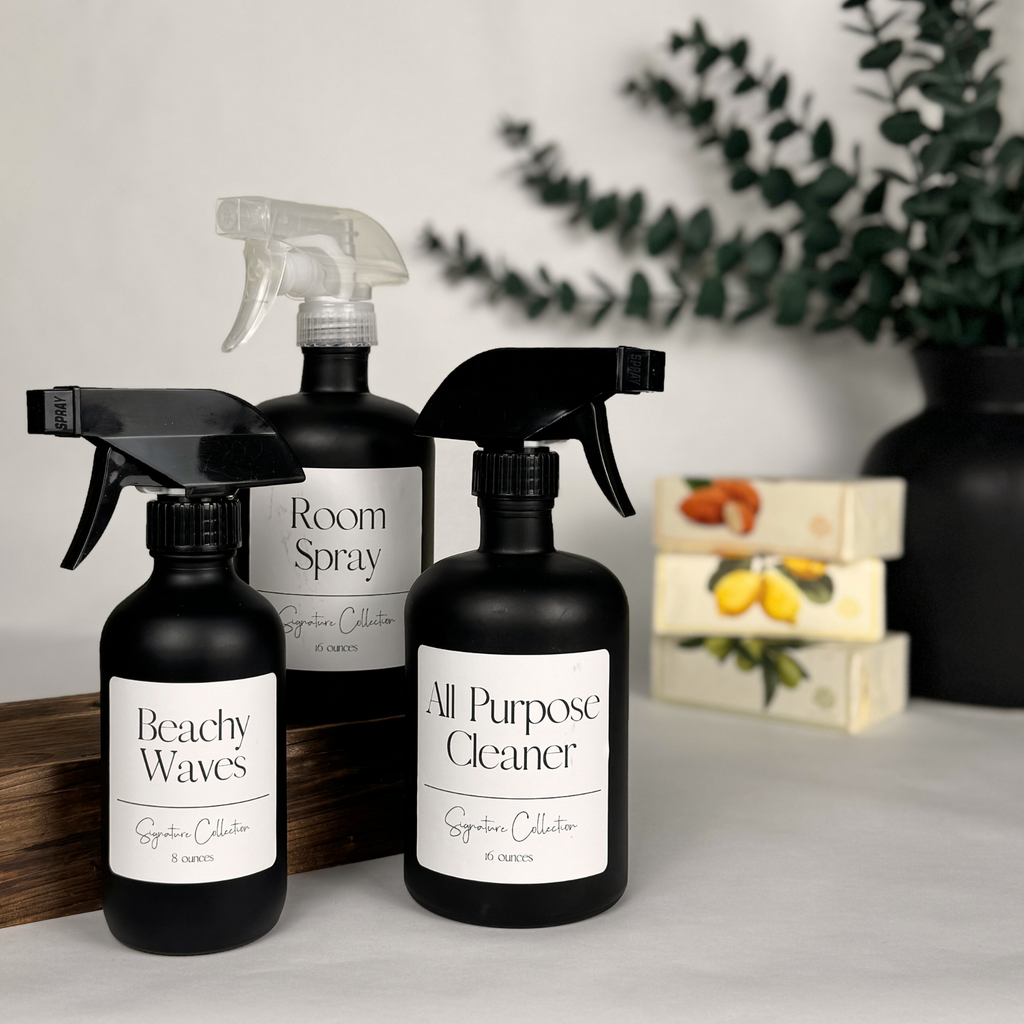 Black Matte Glass Dispenser - Signature Collection Custom Label product detail