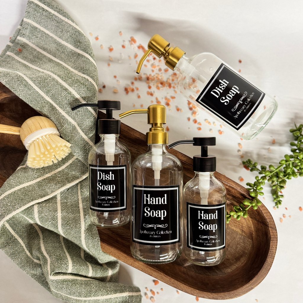 Clear Glass Hand Soap and Dish Soap Dispenser - Apothecary Collection product detail