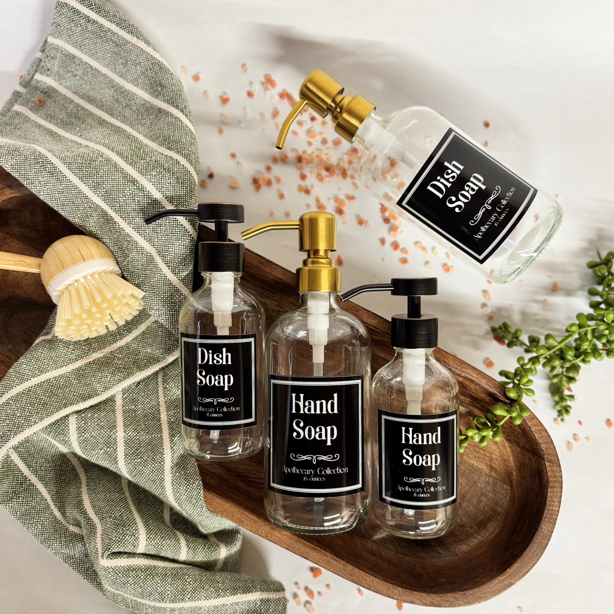 Clear Glass Hand Soap and Dish Soap Dispenser - Apothecary Collection product detail