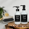 White Matte Glass Hand Soap and Dish Soap Dispenser - Apothecary Collection product detail