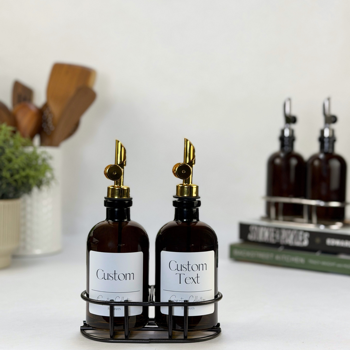 Amber Apothecary Glass Bottle Set - Signature Collection Custom Label product detail