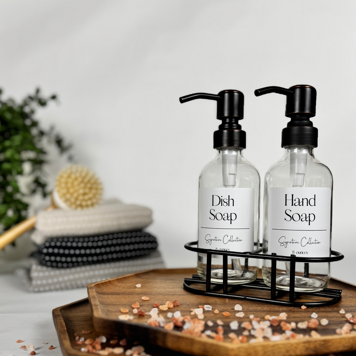 Clear Glass Hand Soap and Dish Soap Set - Signature Collection product detail