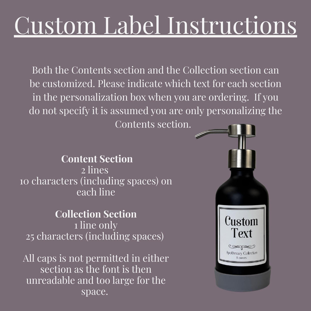 Black Matte Glass Dispenser with Silicone Sleeve - Apothecary Collection Custom Label product detail