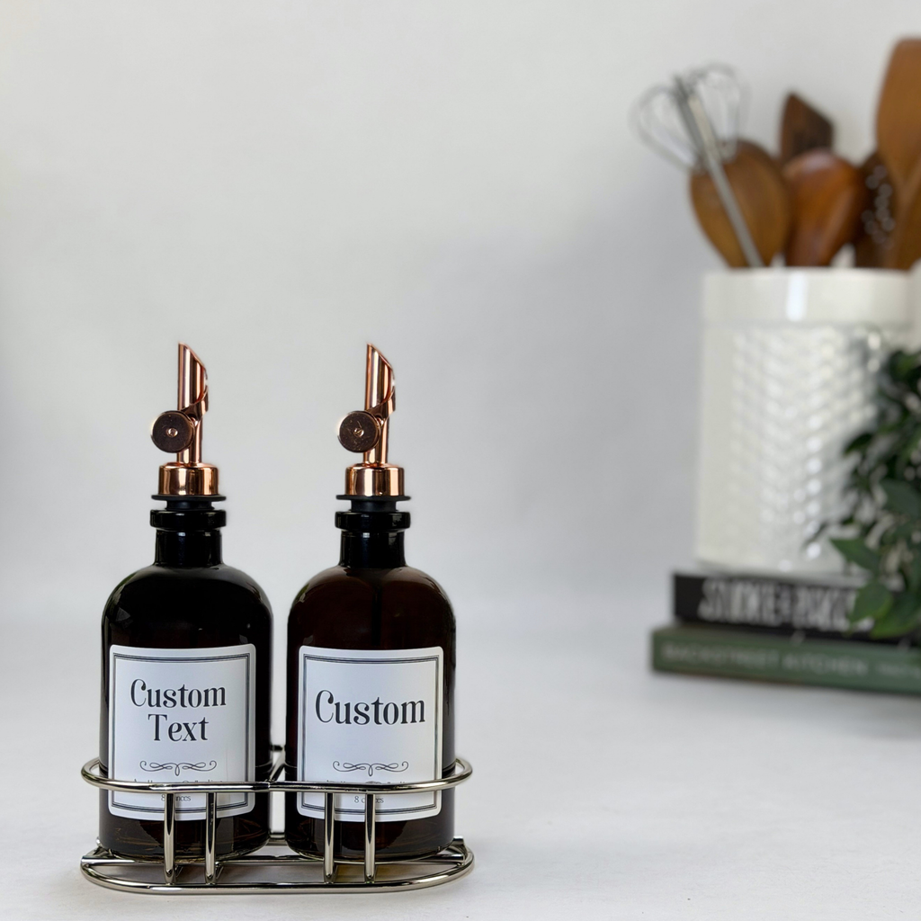 Amber Apothecary Glass Bottle Set - Apothecary Collection Custom Label product detail