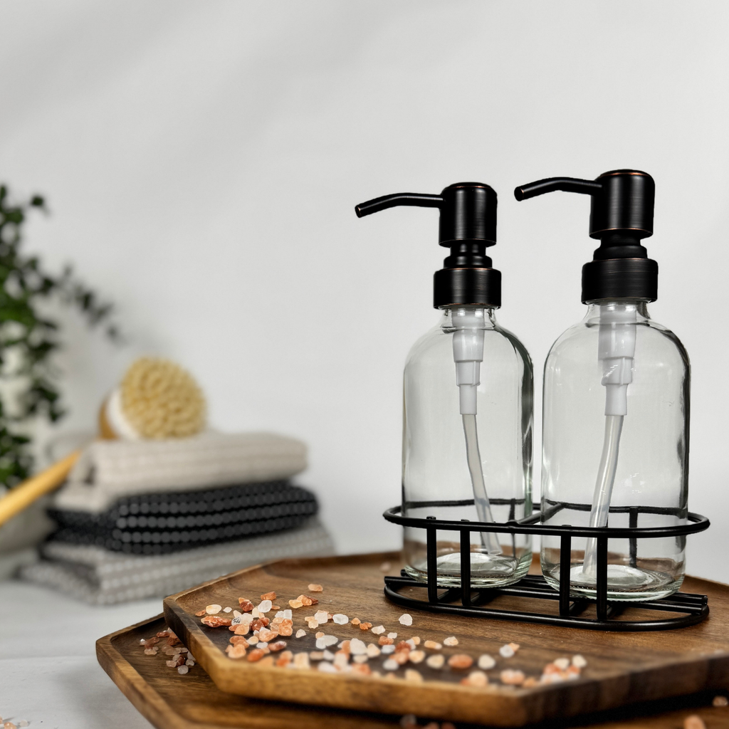Clear Glass Hand Soap and Dish Soap Set - Apothecary Collection product detail