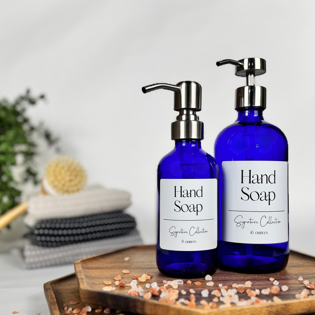 Cobalt Blue Glass Hand Soap and Dish Soap Dispenser - Signature Collection product detail