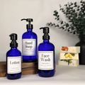 Cobalt Blue Glass Dispenser - Apothecary Collection Custom Label product detail