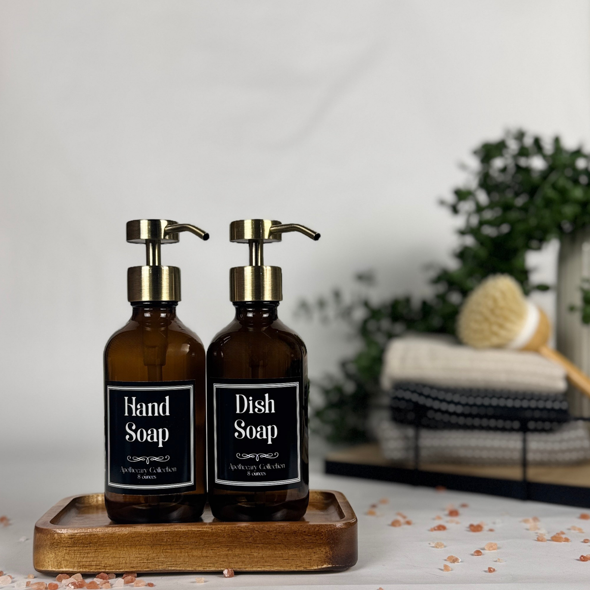 Amber Glass Hand Soap and Dish Soap Dispenser - Apothecary Collection product detail